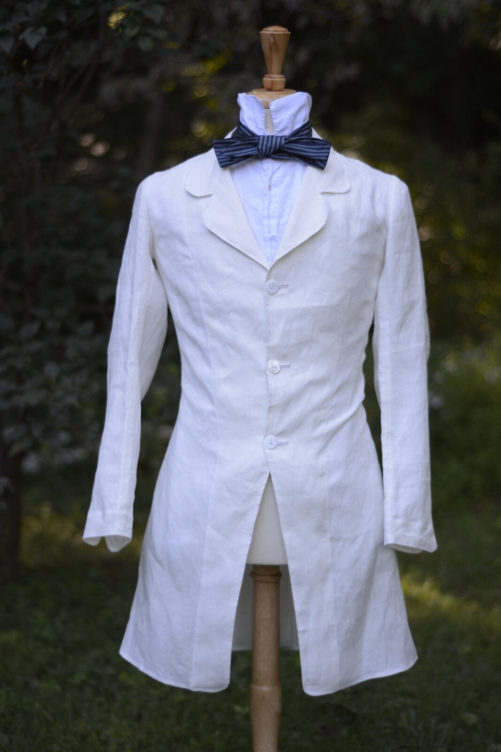 Victorian 1860s unlined linen paletot jacket.